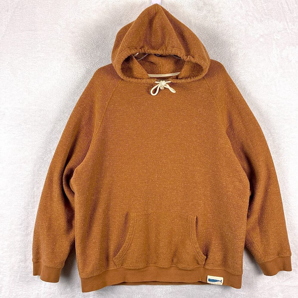 Mollusk California Hoodie Mens XL Rust Orange Knit Preppy SoCal Surf Beach USA